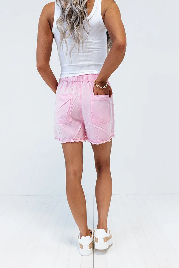 Afternoon Sail High Waist Shorts In Light Pink