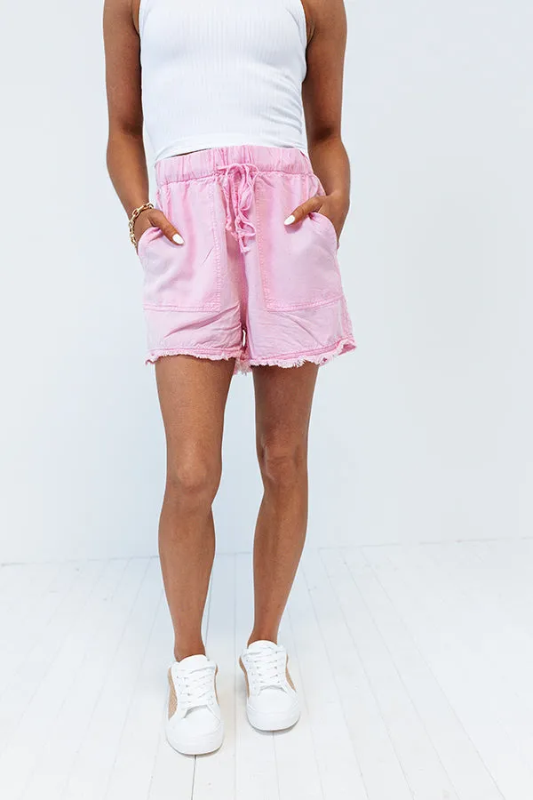 Afternoon Sail High Waist Shorts In Light Pink