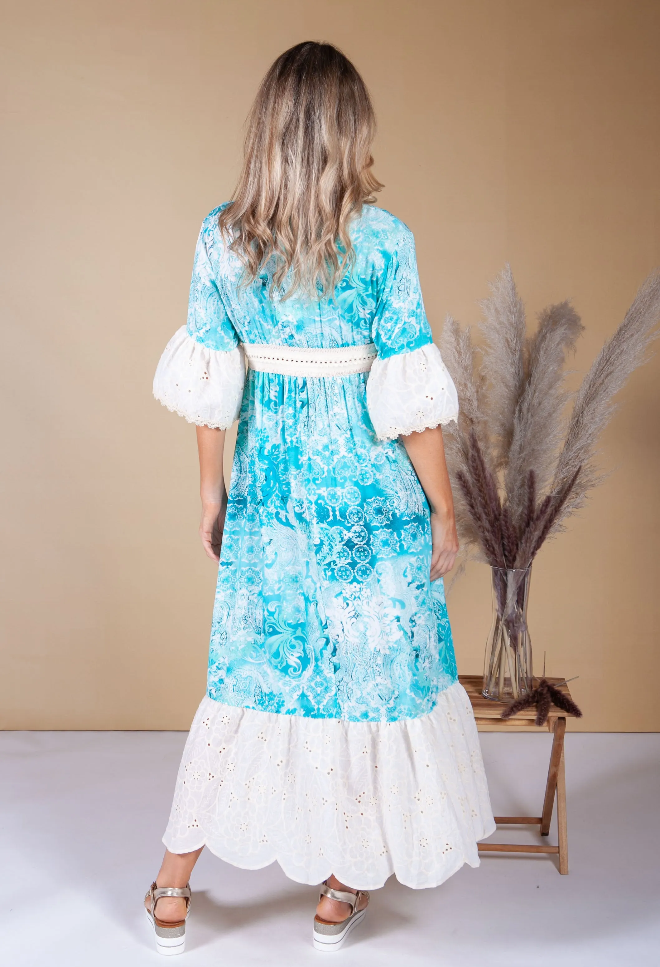 Aqua Boho Dress