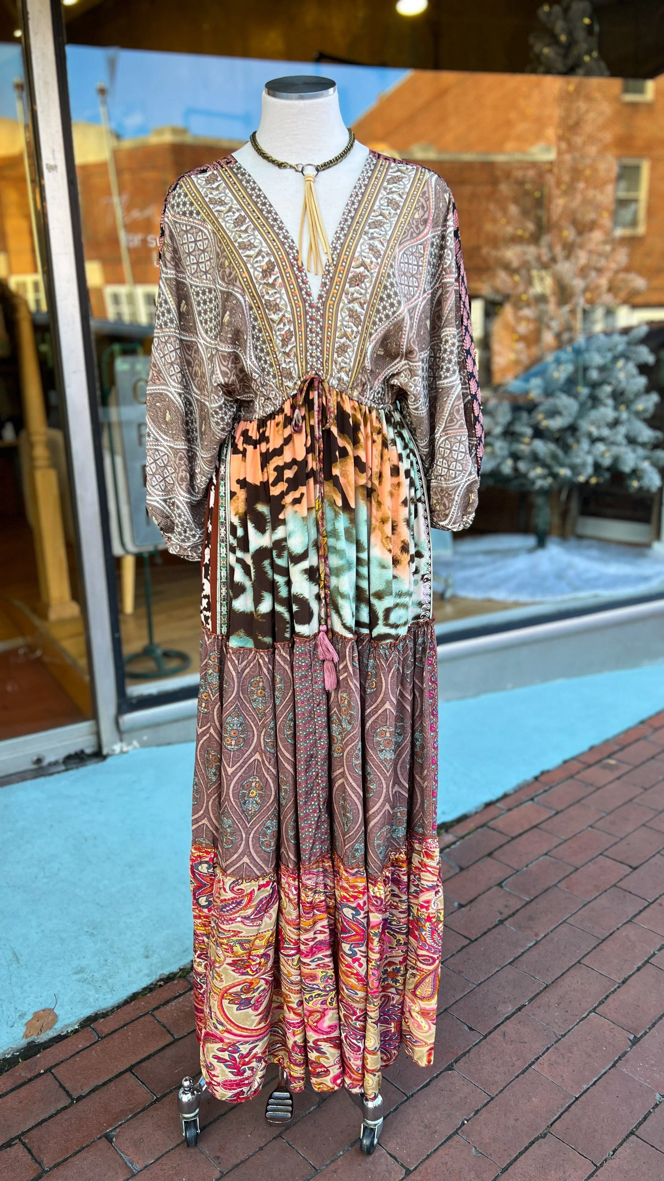 Belinda Mixed Print Flowy Maxi Dresses