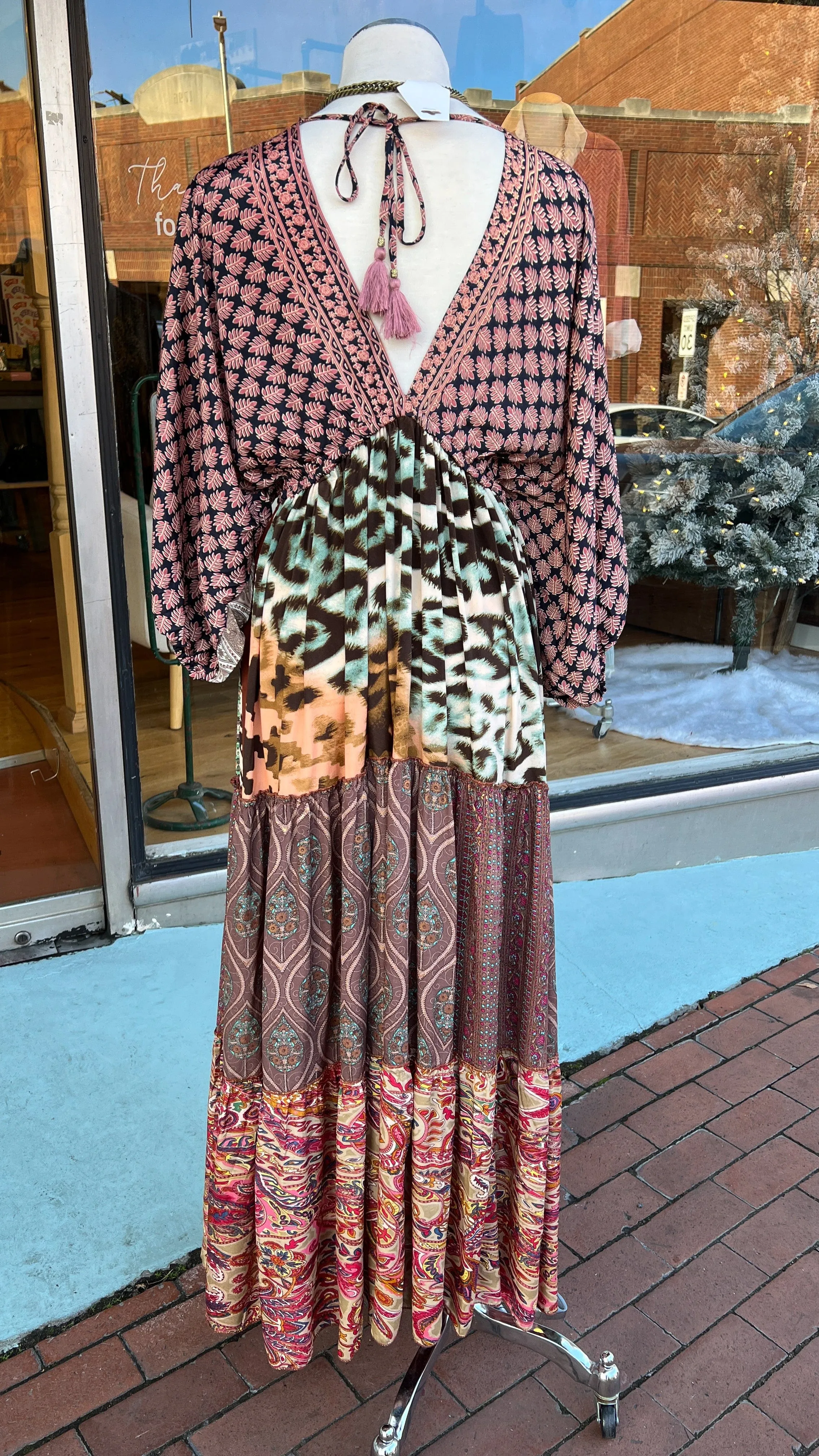 Belinda Mixed Print Flowy Maxi Dresses