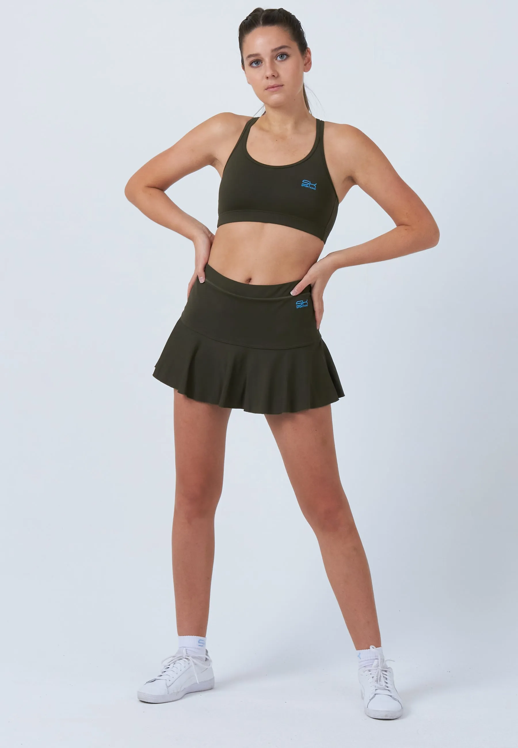 Bell-Shaped Tennis Skirt / Skort, khaki