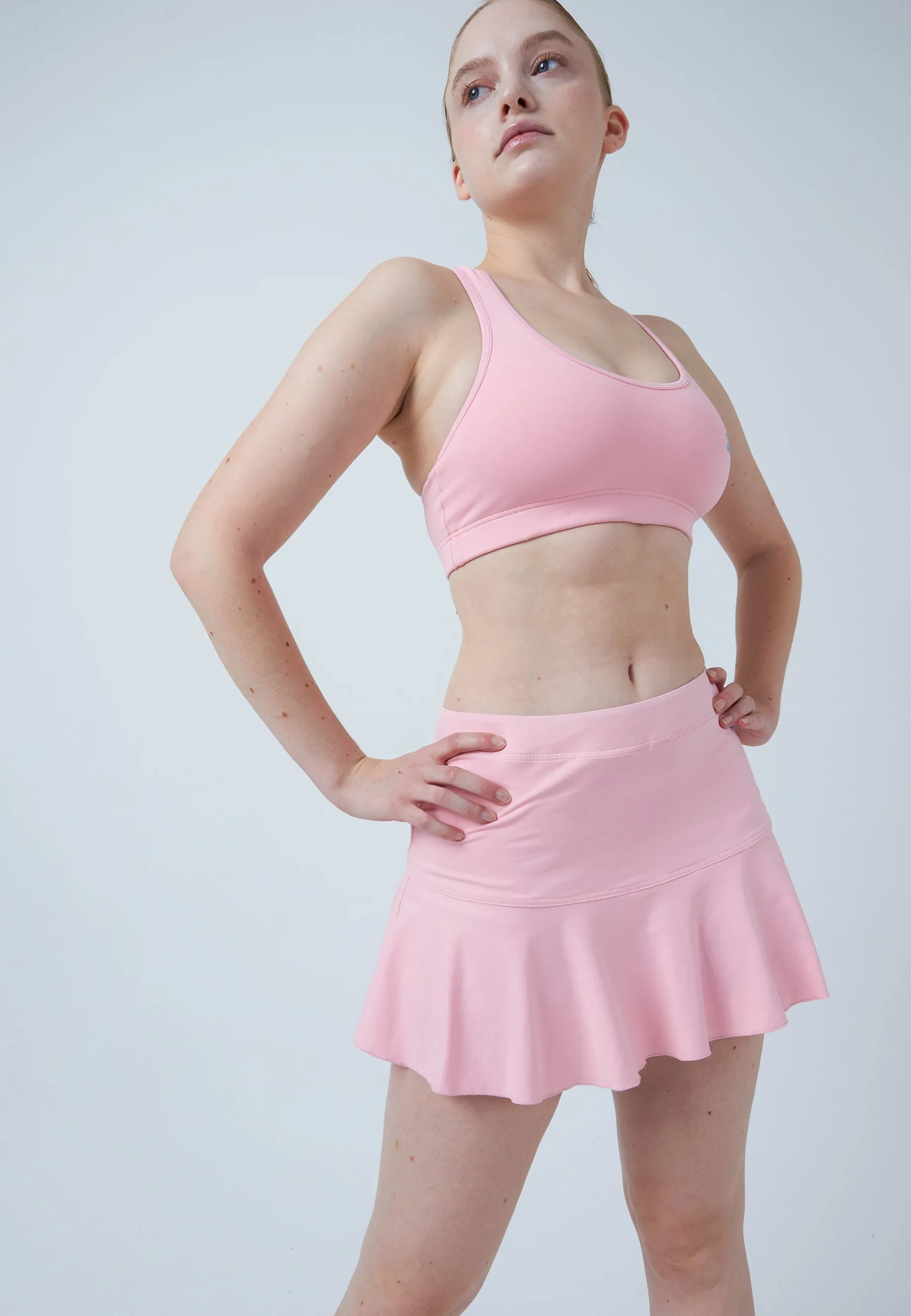 Bell-Shaped Tennis Skirt / Skort, light pink