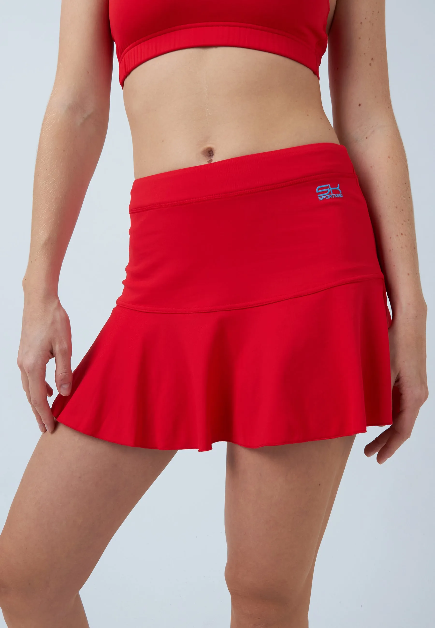 Bell-Shaped Tennis Skirt / Skort, red