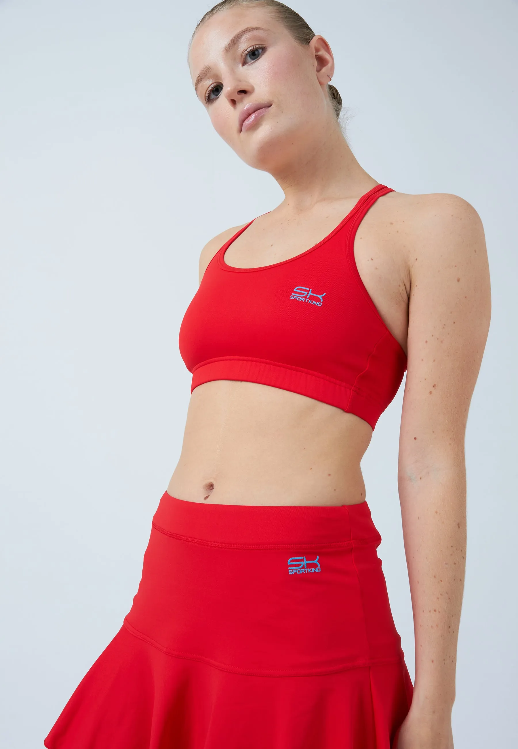 Bell-Shaped Tennis Skirt / Skort, red