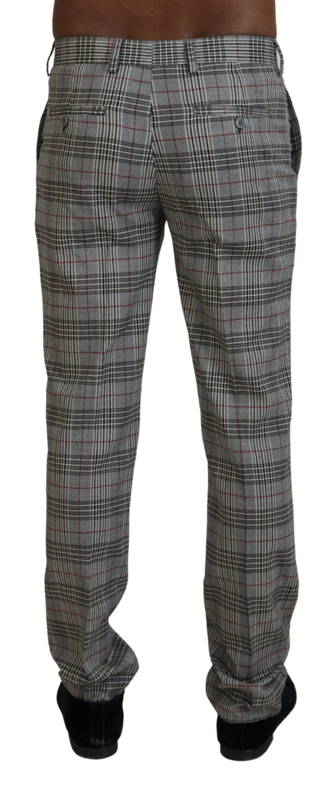 BENCIVENGA Elegant Gray Checkered Slim Men's Pants