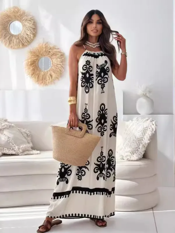 Black & White Boho Tunic Dress