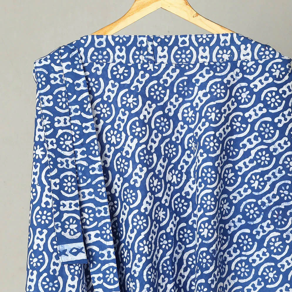 Blue - Hand Batik Print Cotton Wrap Around Skirt 15