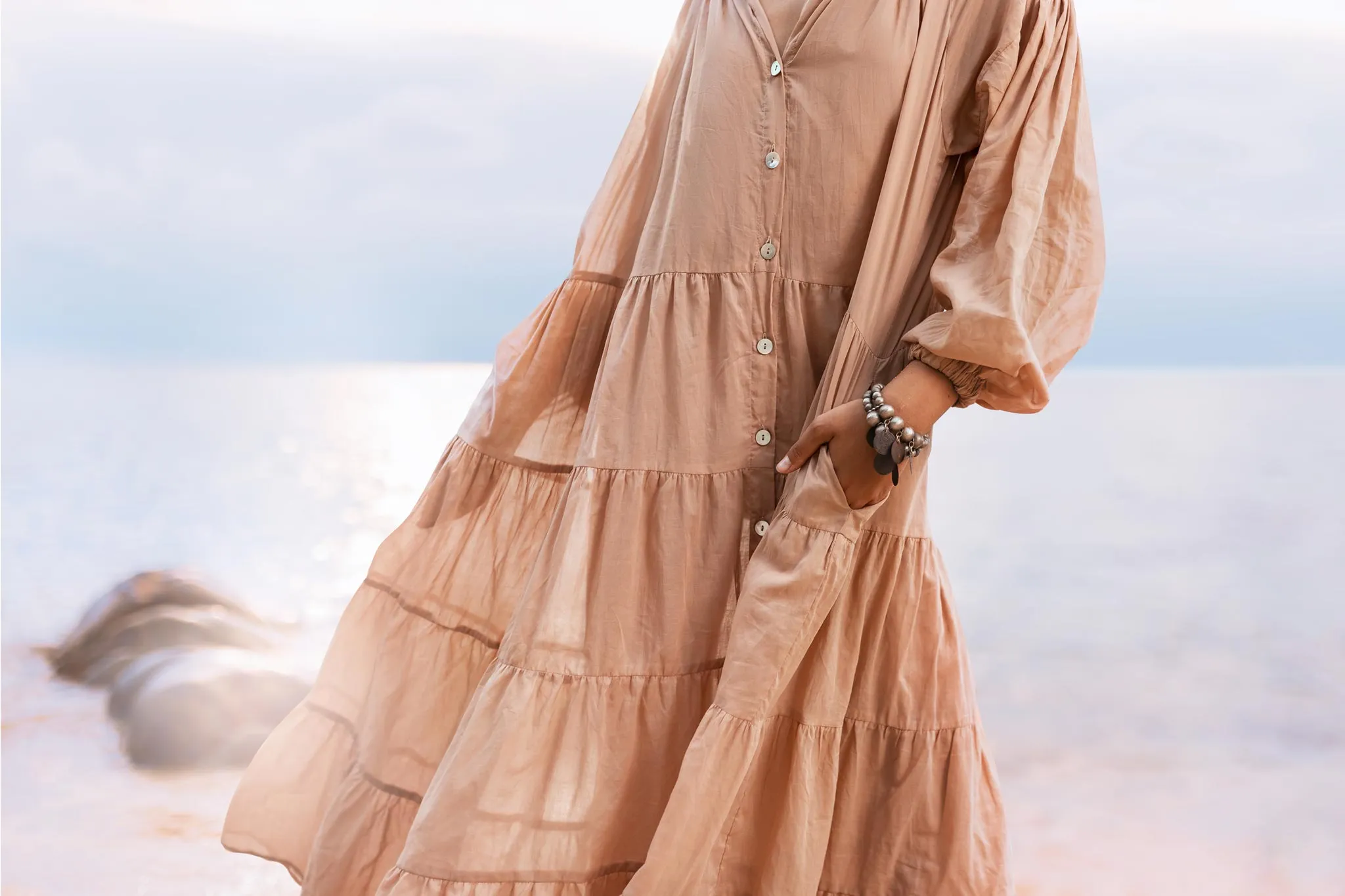 Boho Dress for Women • Beige Bohemian Prom Dress • Light Summer Dress