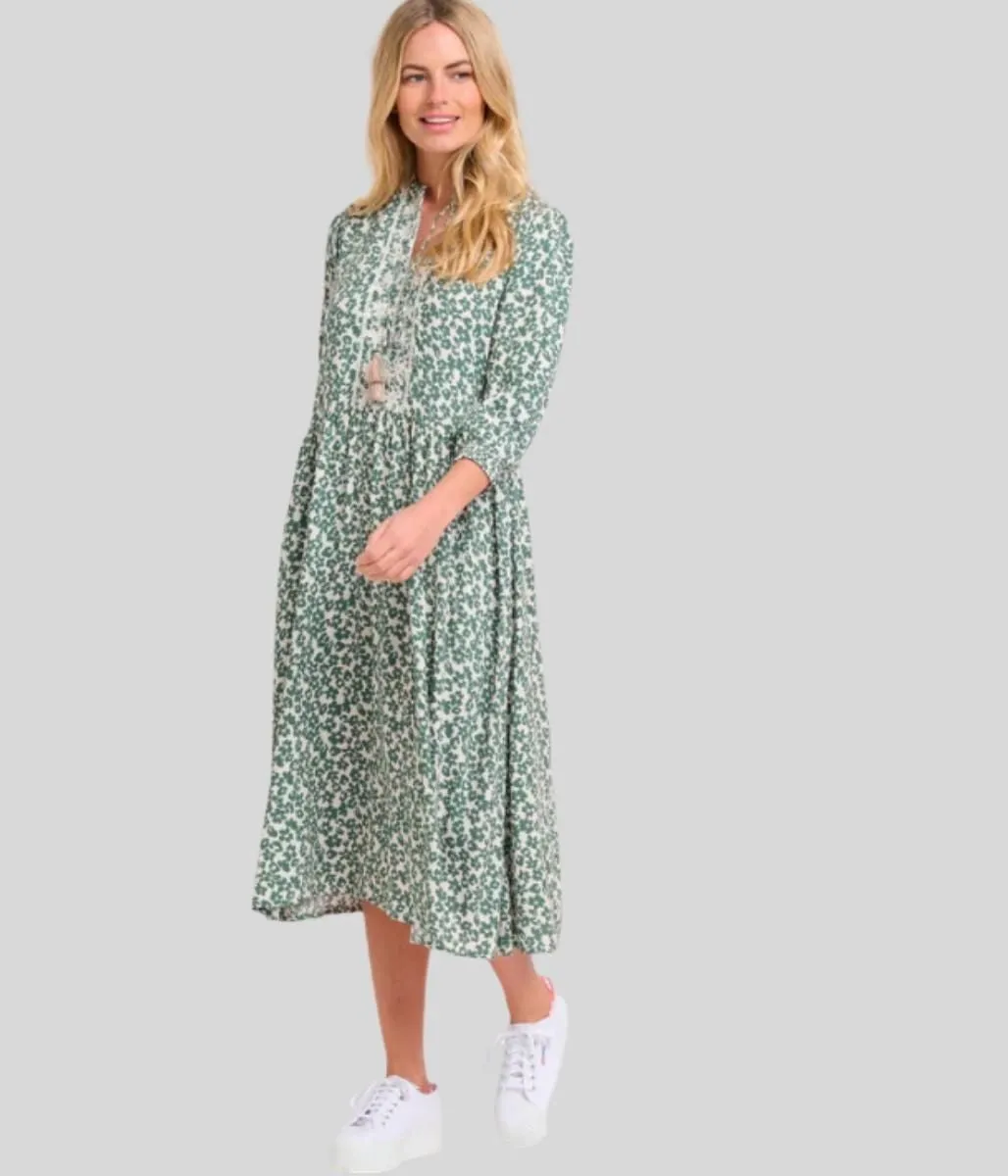 Brakeburn Leopard Floral Midi Dress