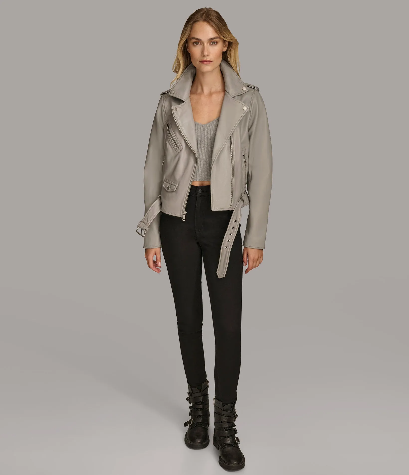 Carly Genuine Leather Moto Jacket