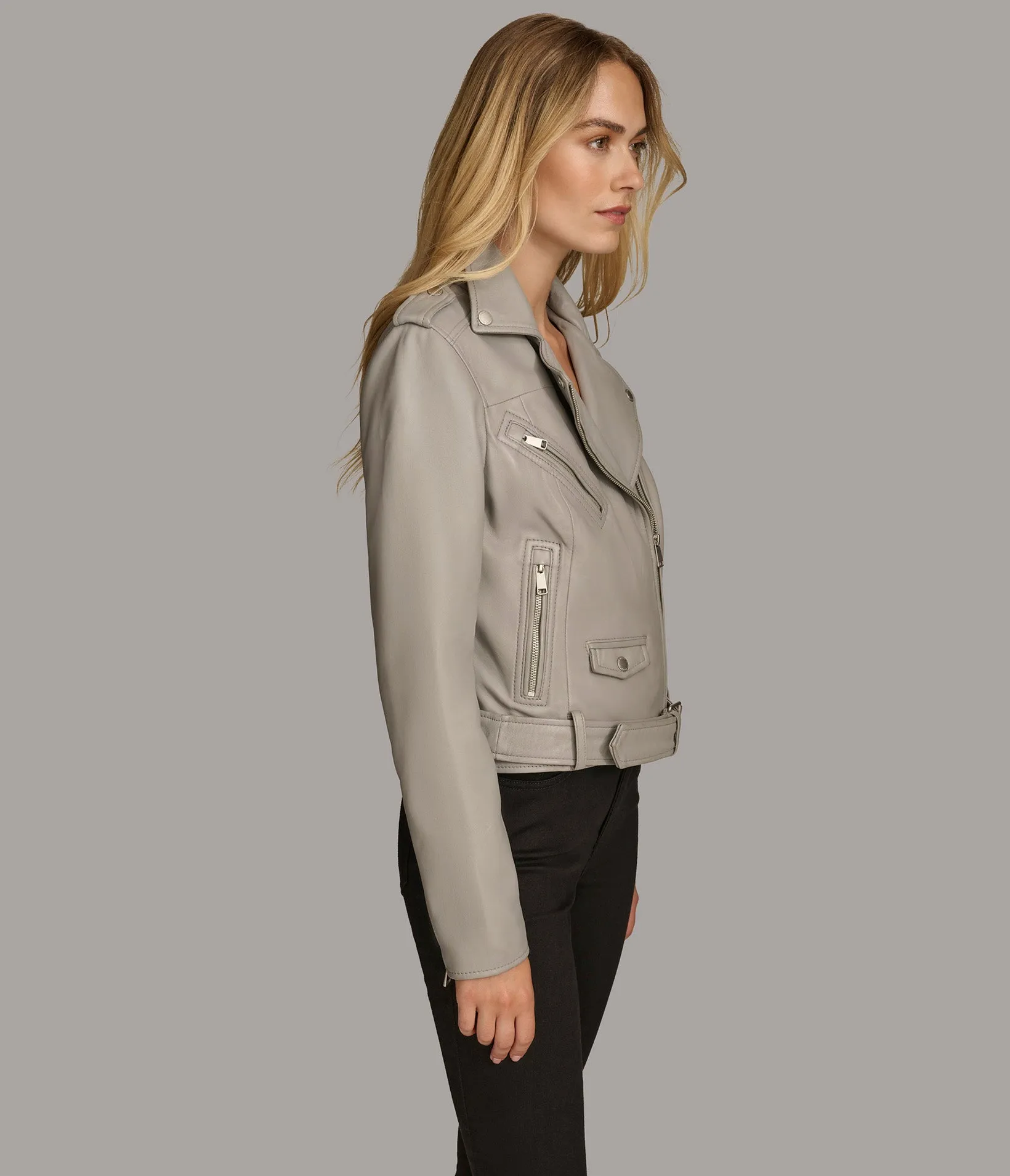 Carly Genuine Leather Moto Jacket