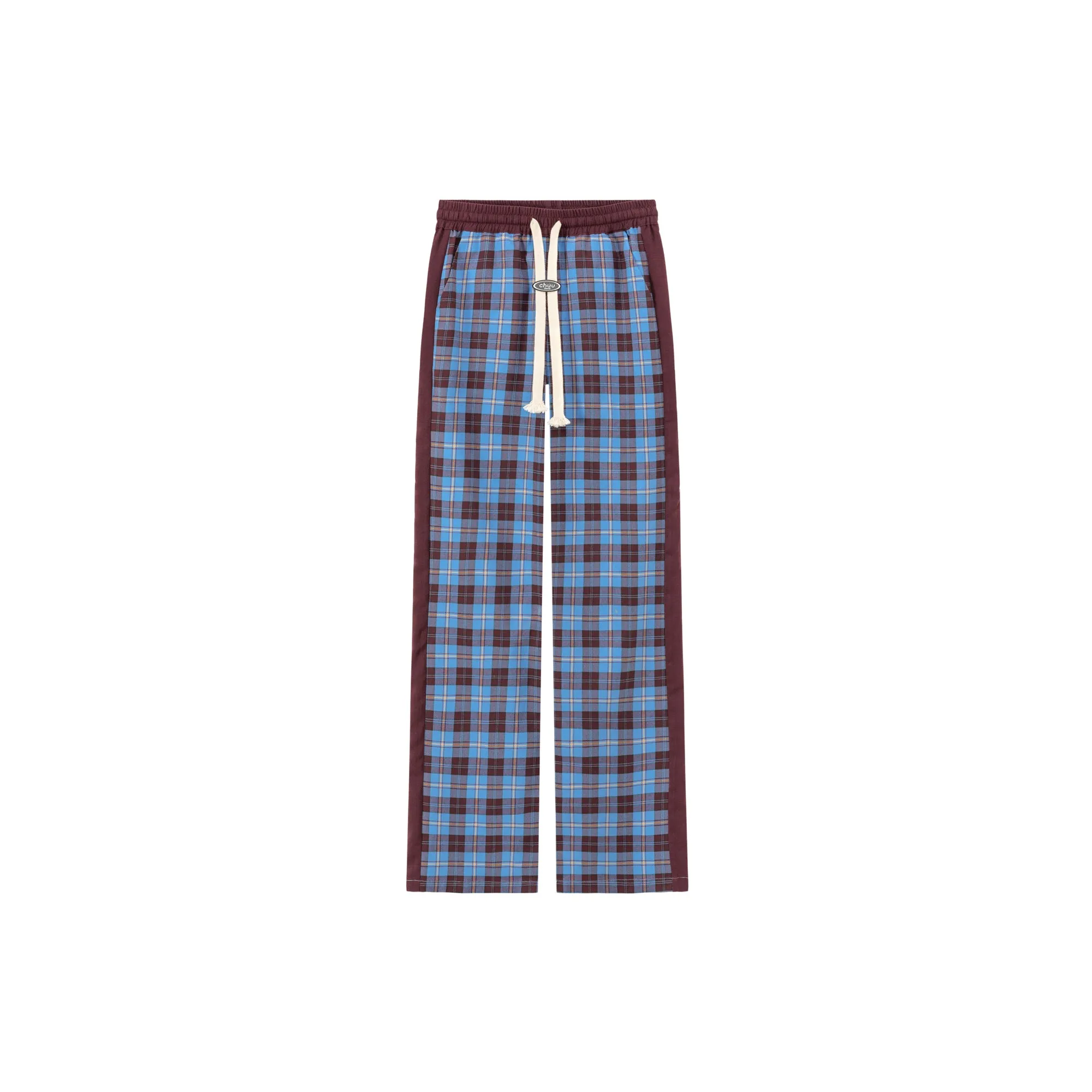 Check String Wide Casual Pants