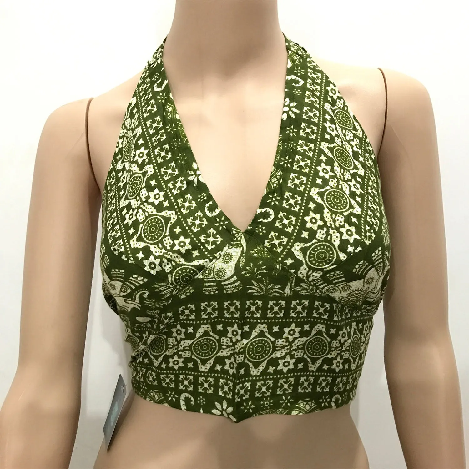 Choli Indian Top Crop Dress Back Less Halter Neck