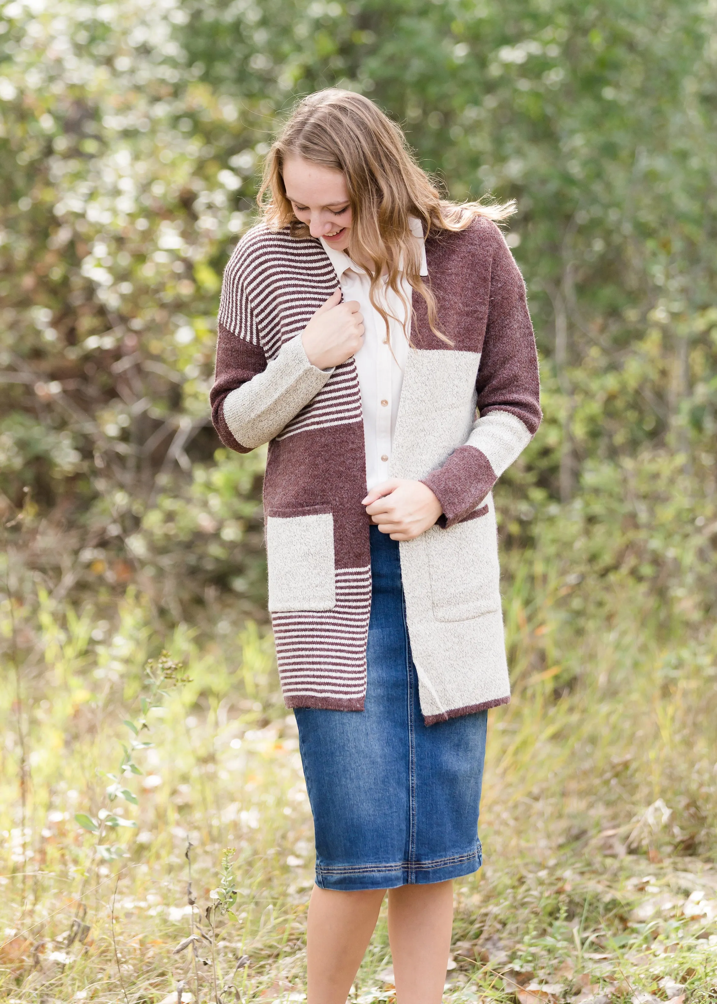 Color Block Chunky Cardigan - FINAL SALE