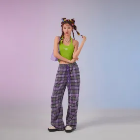 Color String Check Pants