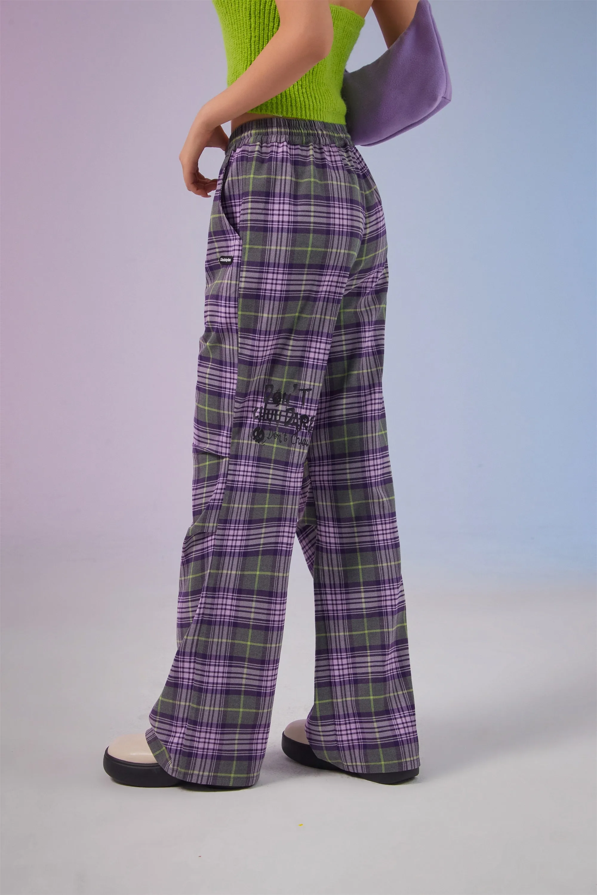 Color String Check Pants