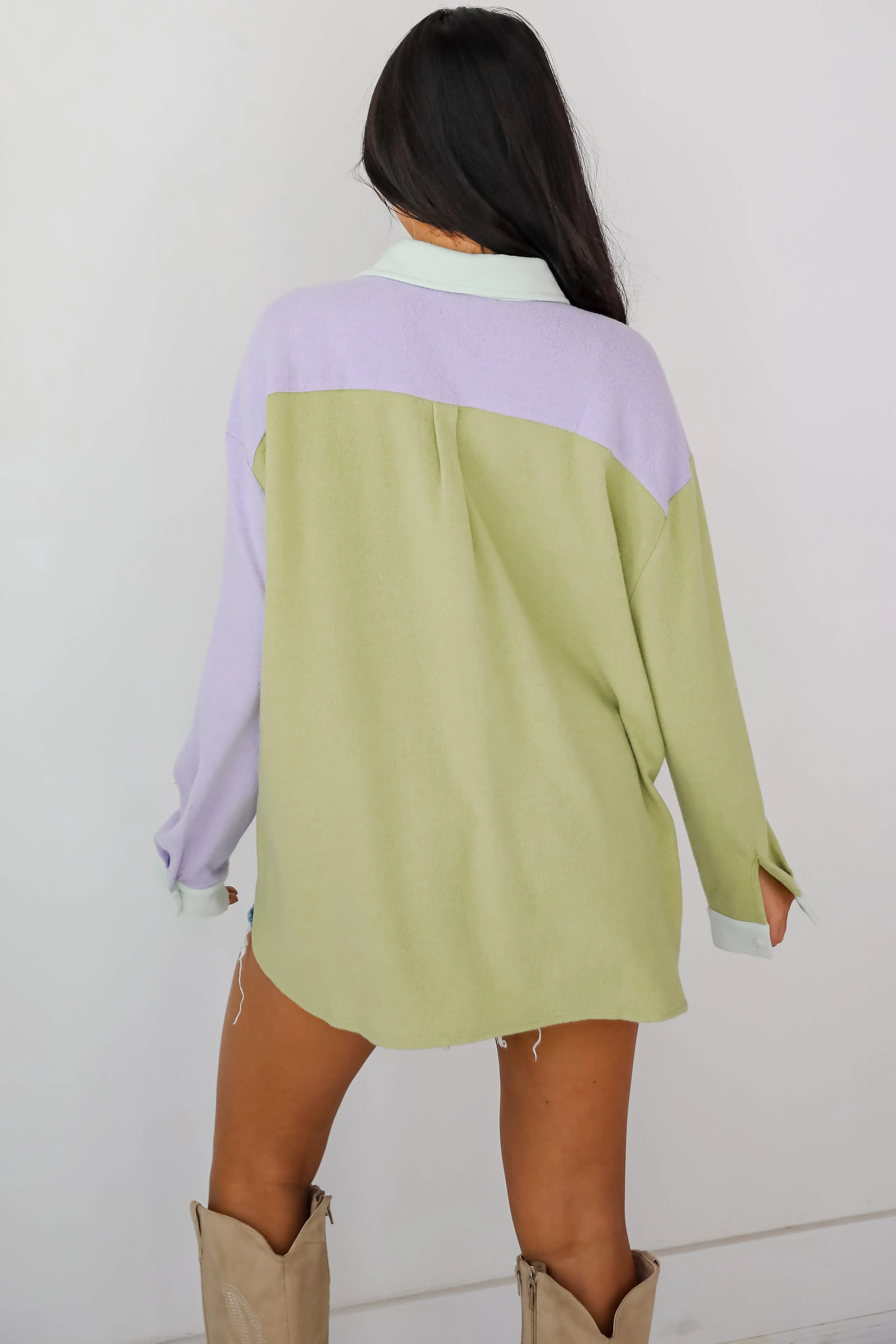 Convincing Charm Soft Knit Color Block Top