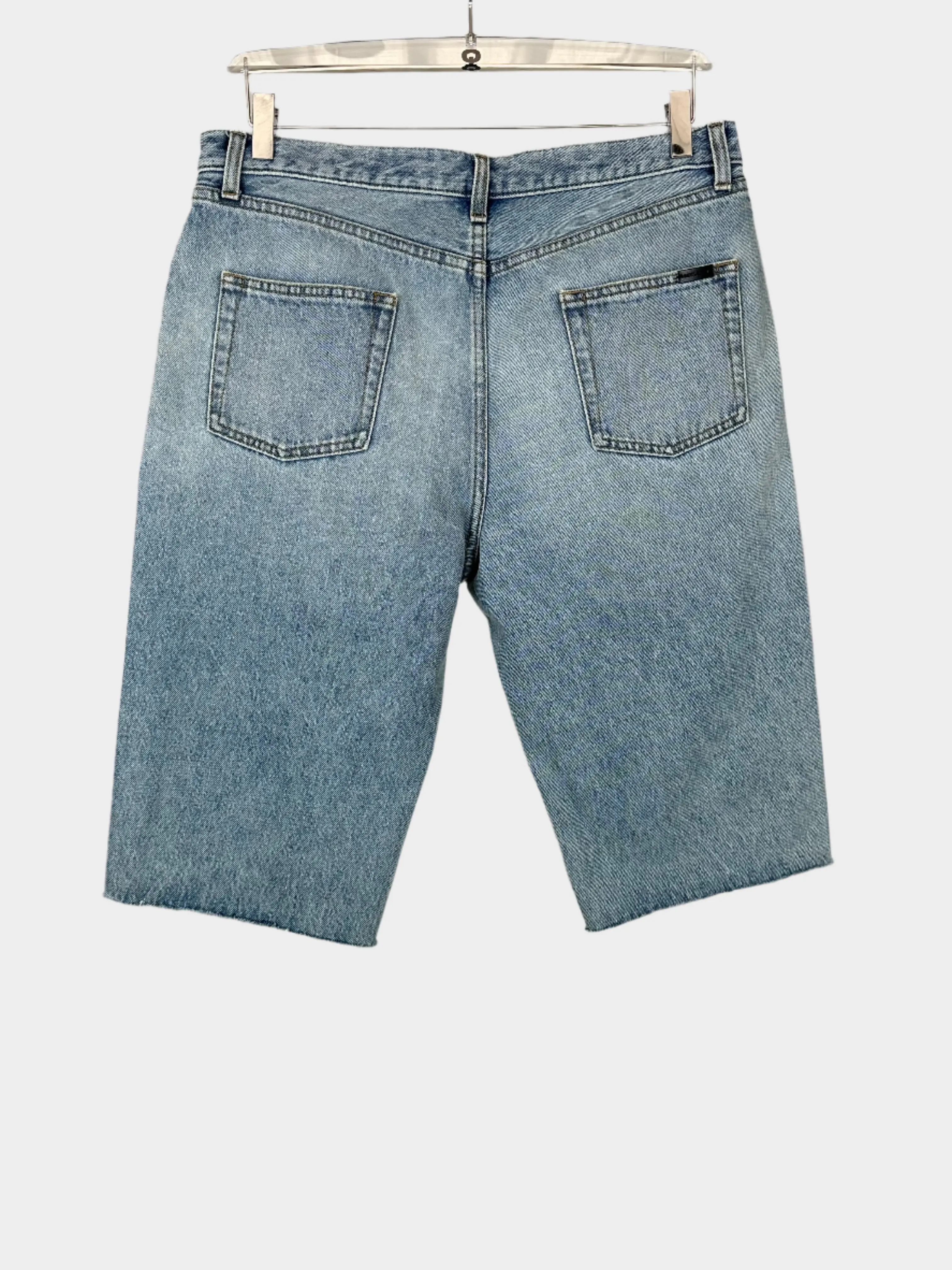 Denim Fringed Blue Shorts