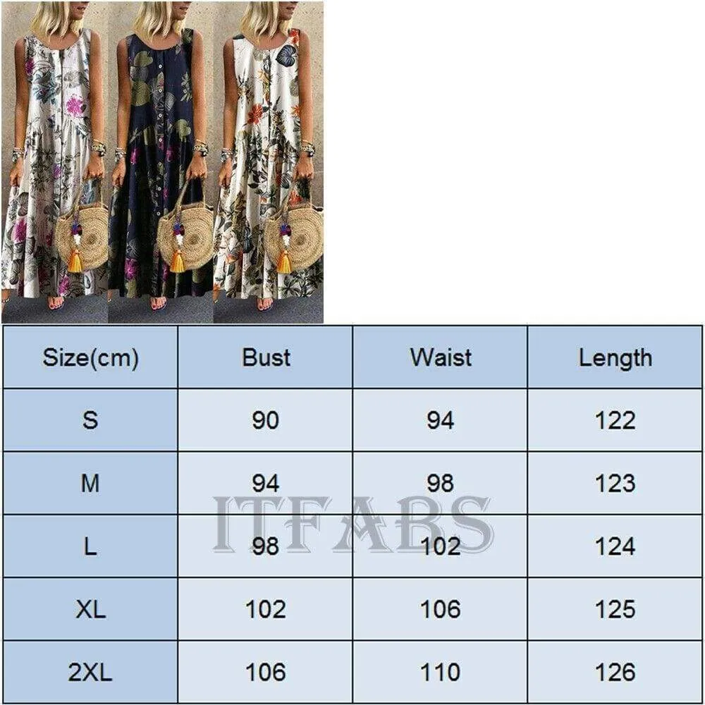 FashionSierra - New Women's Boho Sleeveless Summer Dress