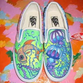 Fishy custom Vans Slip On Sneakers