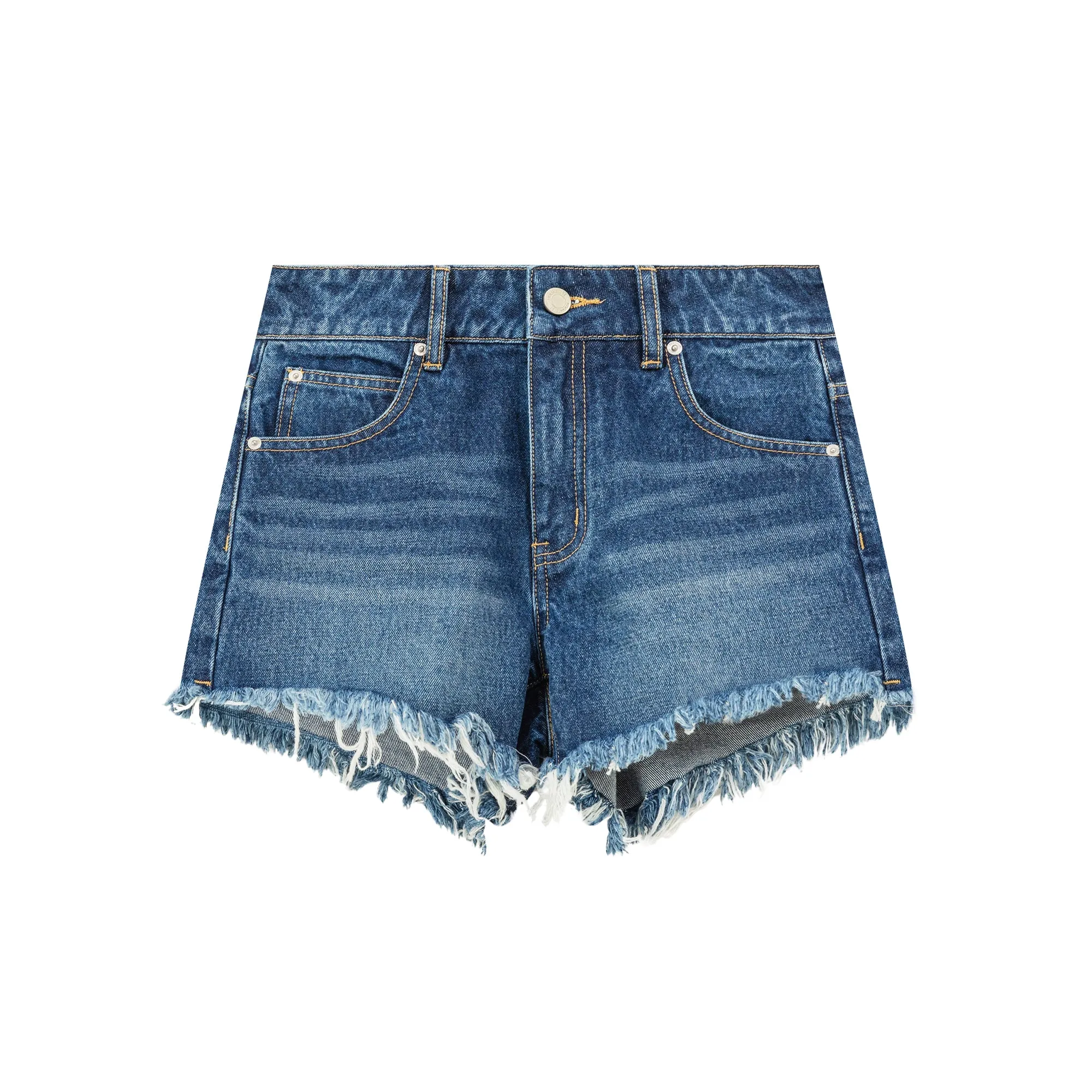 Fringed Denim Shorts