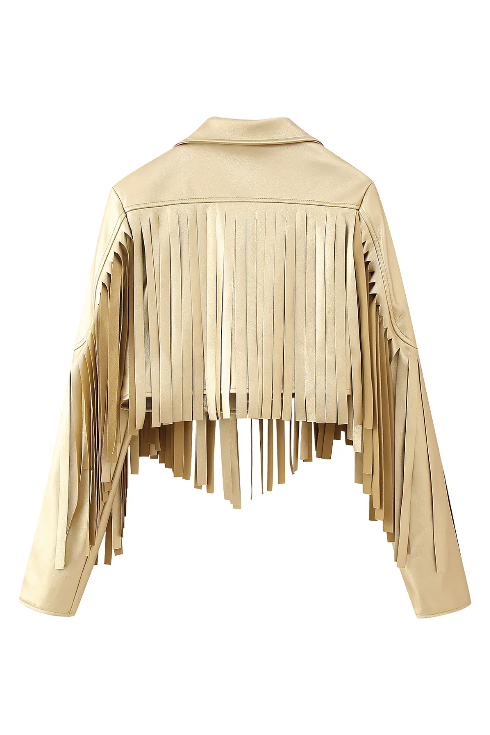 'Glenda' Fringe Faux Leather Jacket