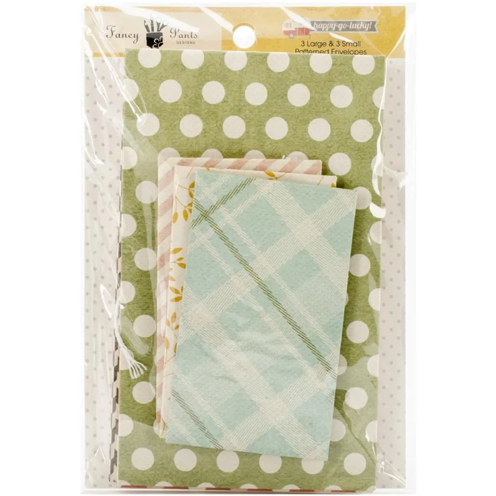 Happy-Go-Lucky Patterned Envelopes 6/Pkg