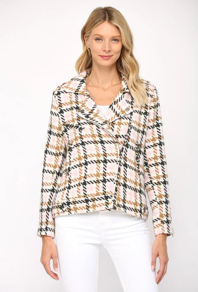 Houndstooth Moto Jacket *PREORDER ITEM*