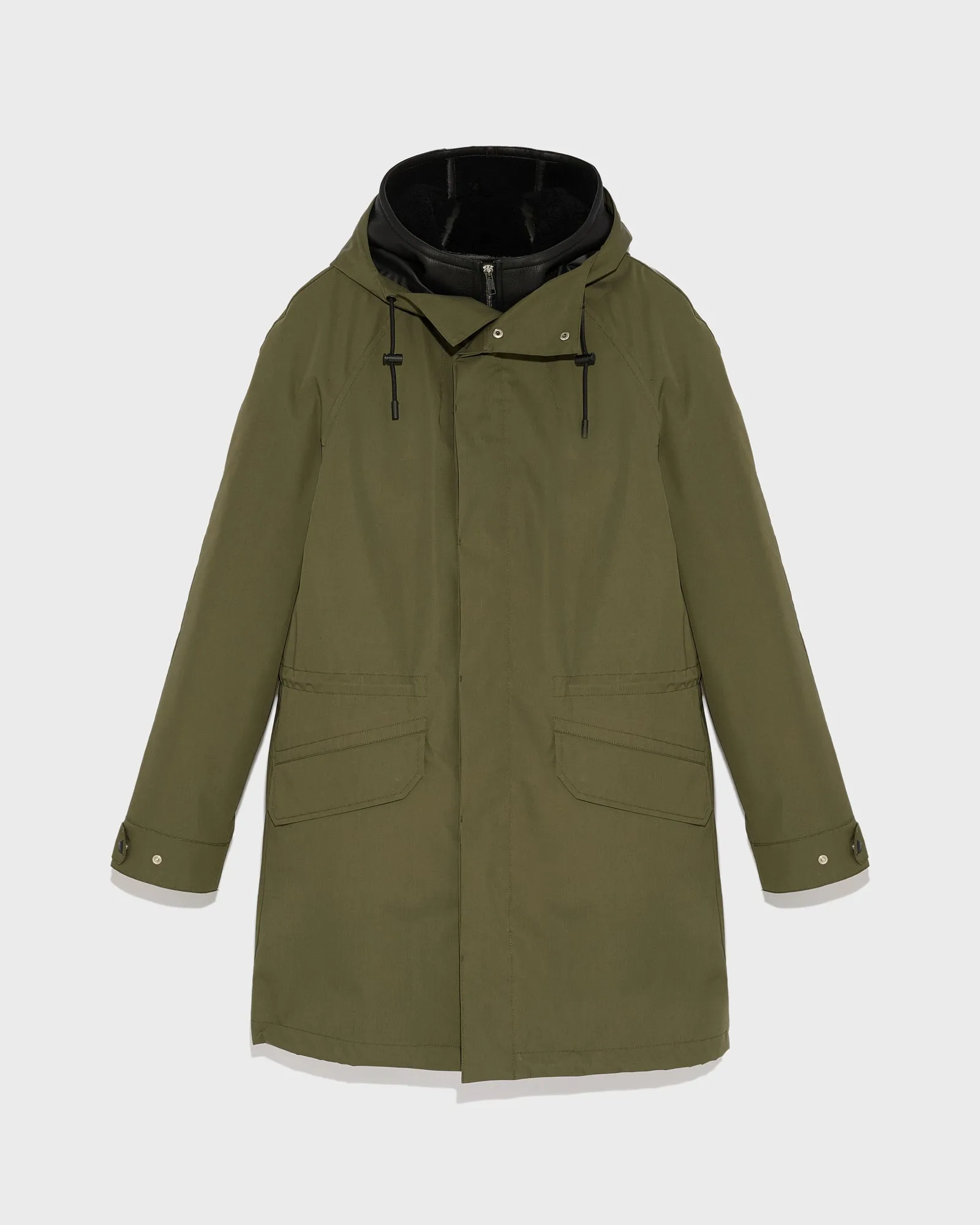 Iconic parka in cotton blend and shearling