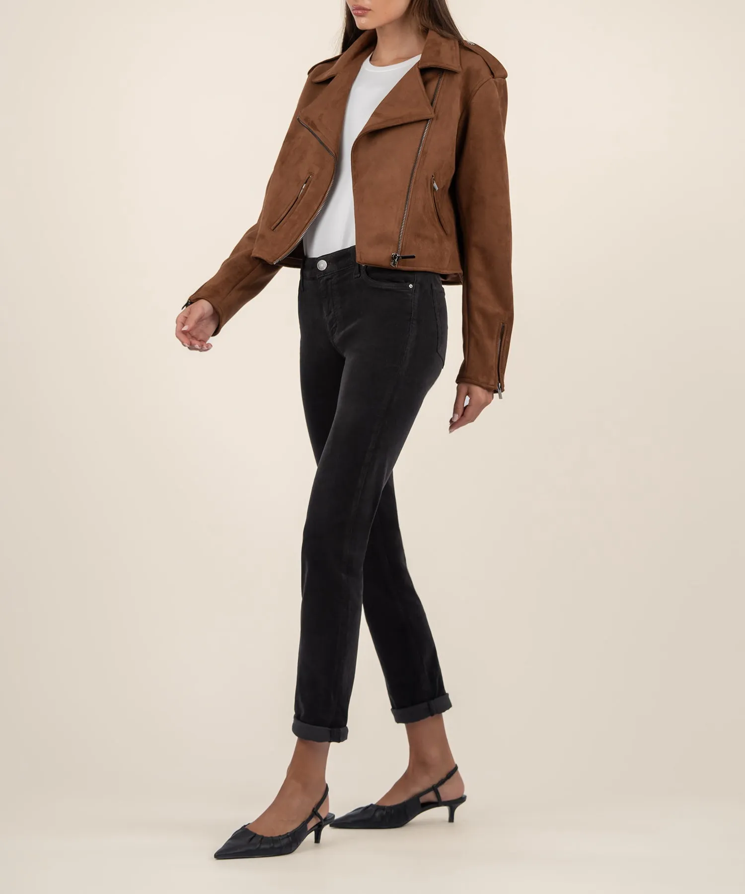 Jackie Faux Suede Moto Jacket