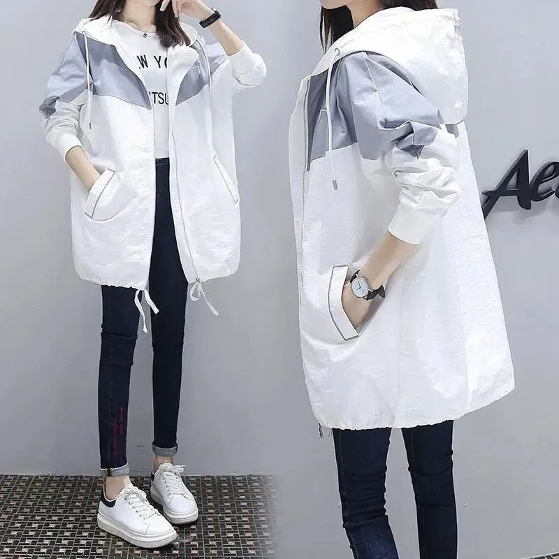 Jasmine - Lightweight hooded long coat for women