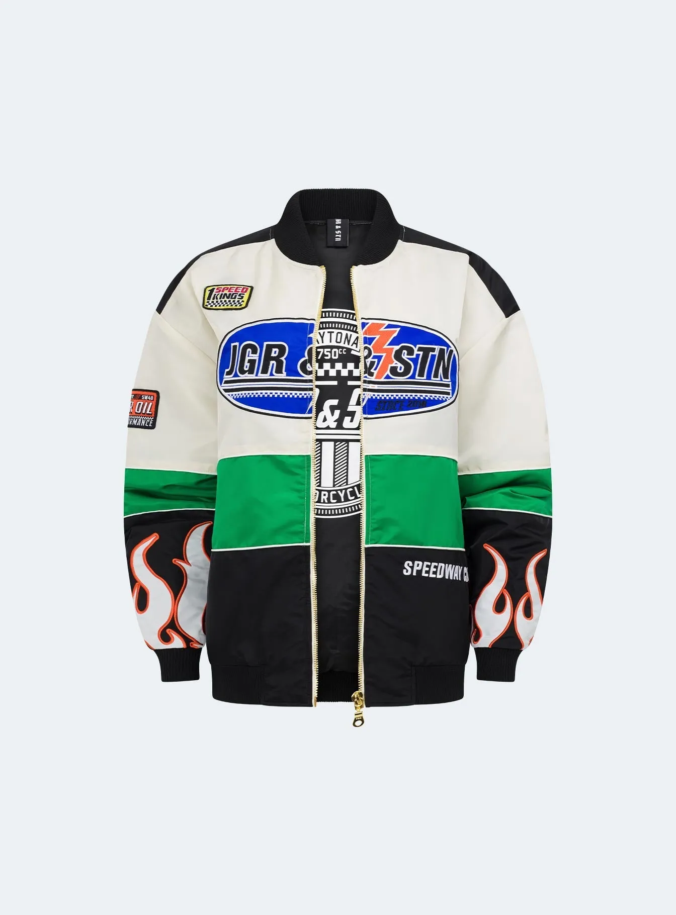 JGR & STN Axel Moto Jacket Ivory / Black