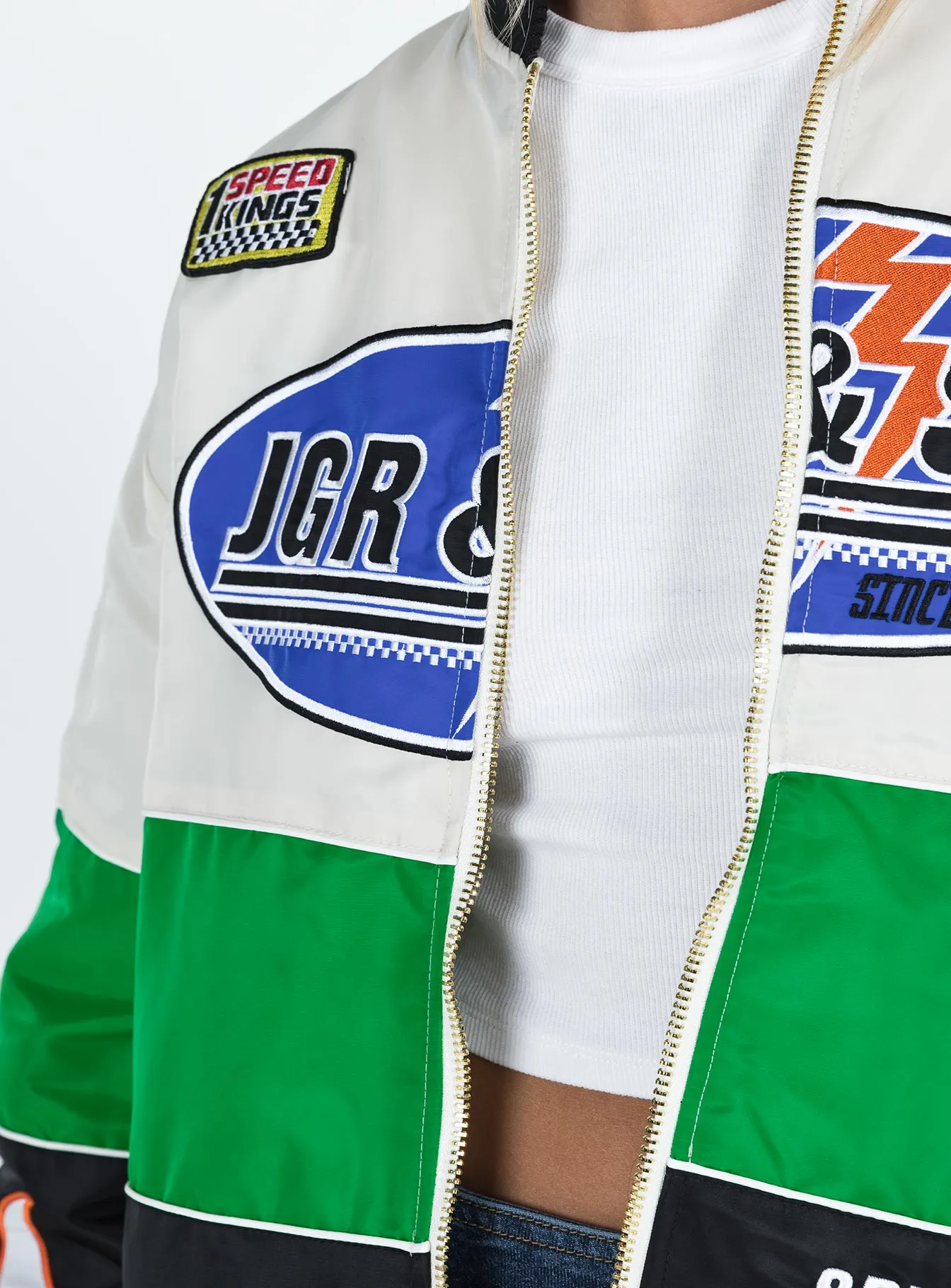 JGR & STN Axel Moto Jacket Ivory / Black