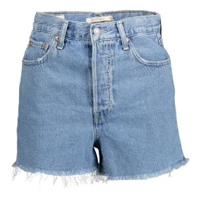 Levi's Chic Fringed Hem Denim Shorts in Light Blue