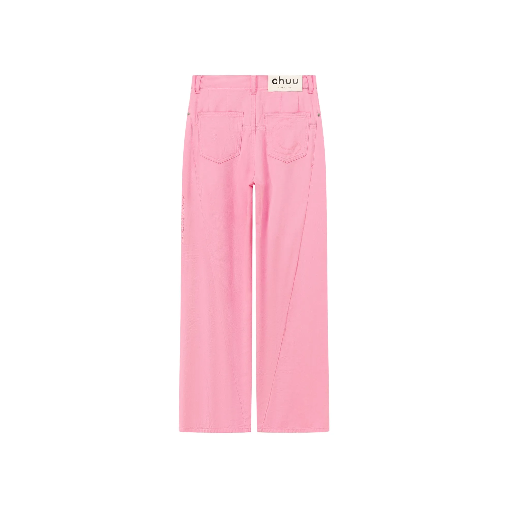 Logo Long Wide Baggy Color Pants