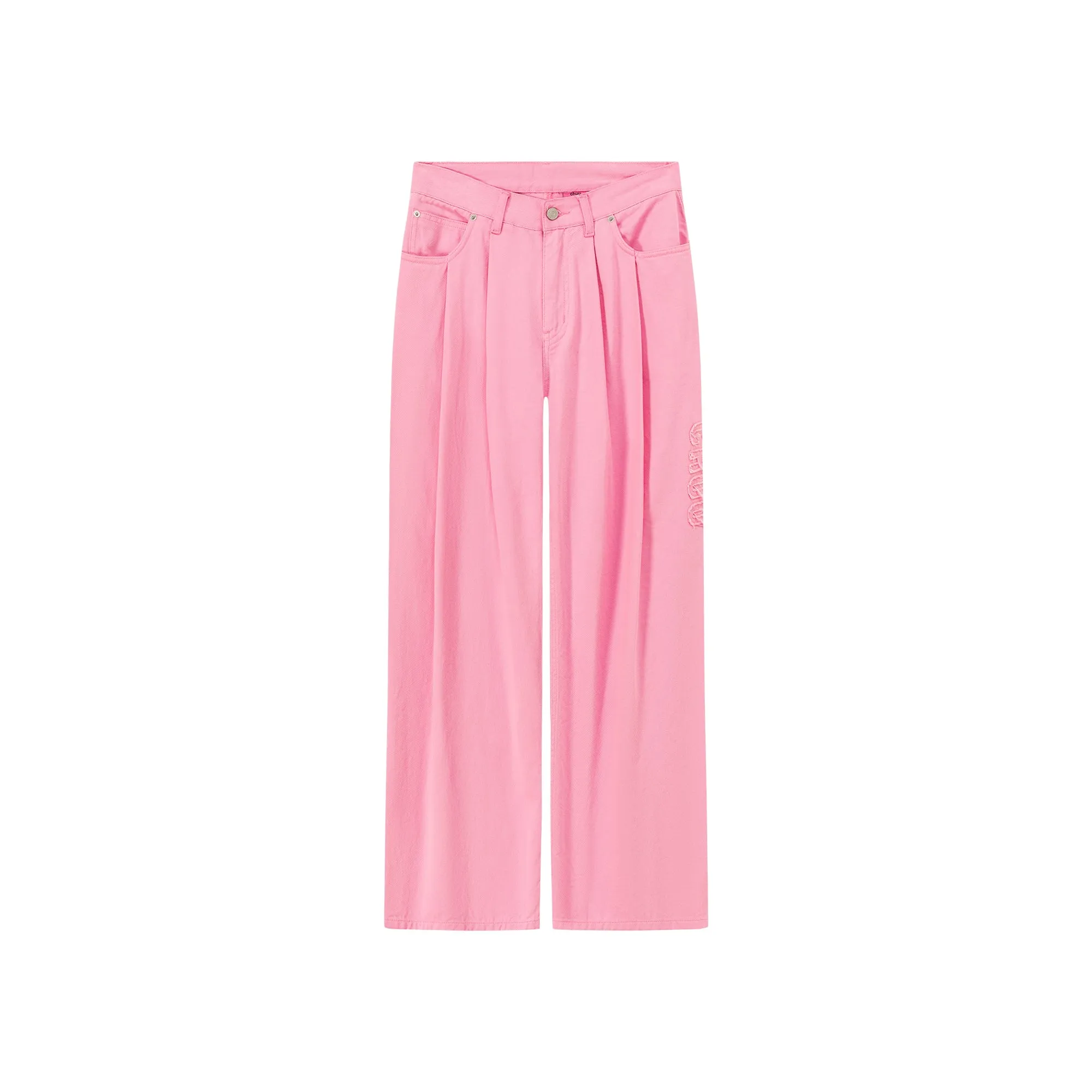 Logo Long Wide Baggy Color Pants