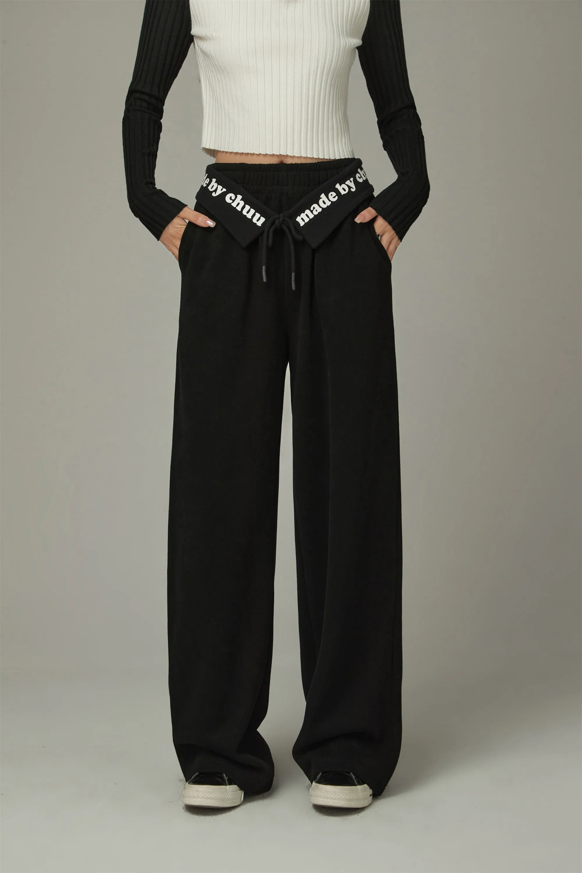 Logo String Wide Pants