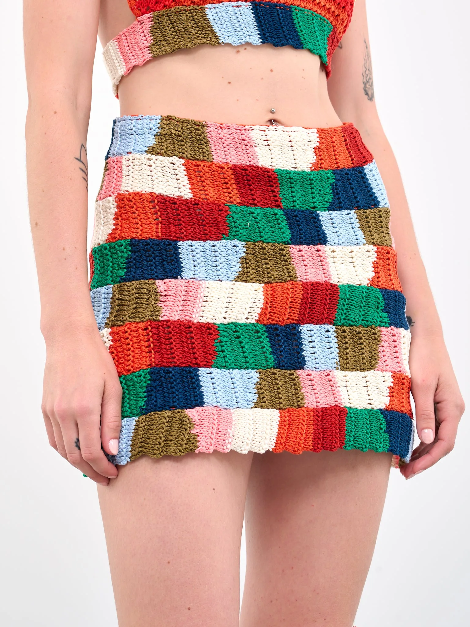 No Vacancy Inn Color-Block Mini Skirt (GOMD0085Q0-UFCB16-00X99-MULTI)