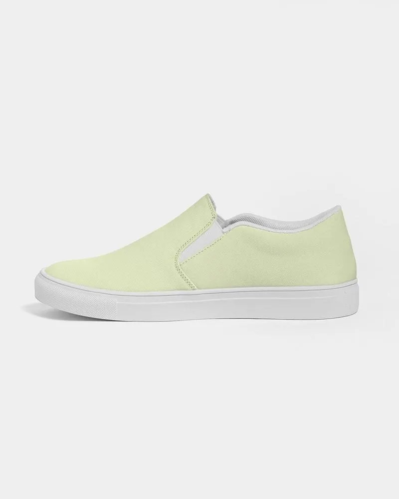 Pale Pastel Yellow Warm Green Slip-On Canvas Sneakers | Women's | Bright Pale Pastel Yellow Warm Green | C8M0Y30K0