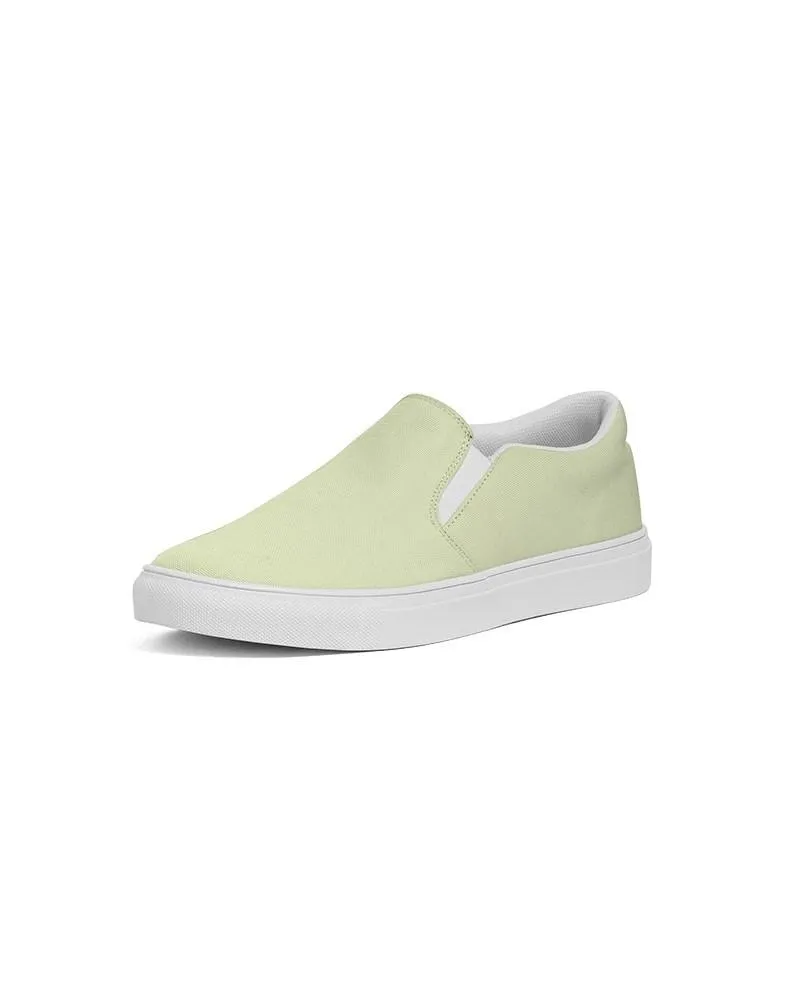 Pale Pastel Yellow Warm Green Slip-On Canvas Sneakers | Women's | Bright Pale Pastel Yellow Warm Green | C8M0Y30K0