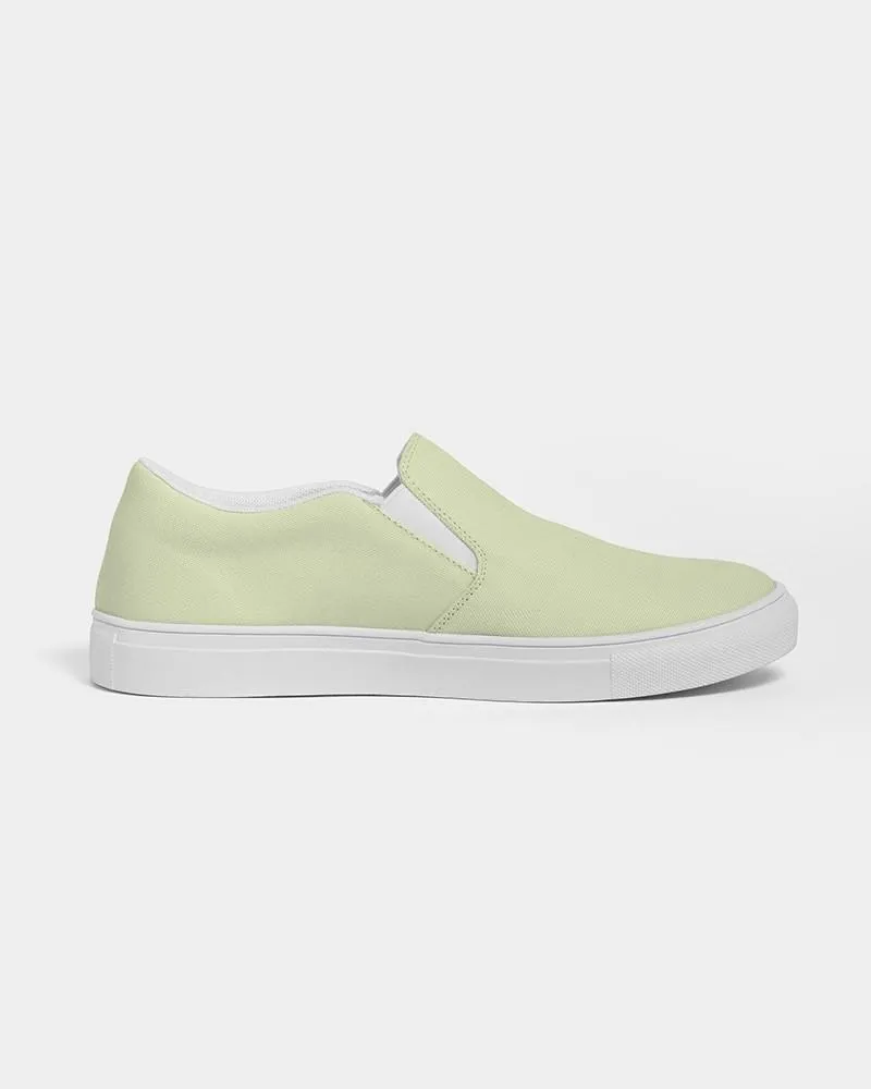 Pale Pastel Yellow Warm Green Slip-On Canvas Sneakers | Women's | Bright Pale Pastel Yellow Warm Green | C8M0Y30K0