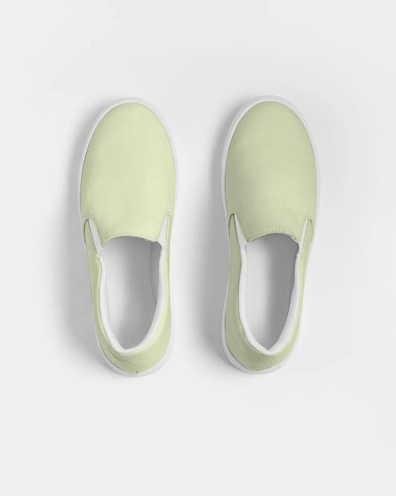 Pale Pastel Yellow Warm Green Slip-On Canvas Sneakers | Women's | Bright Pale Pastel Yellow Warm Green | C8M0Y30K0