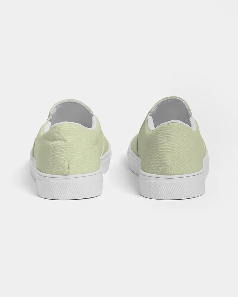 Pale Pastel Yellow Warm Green Slip-On Canvas Sneakers | Women's | Bright Pale Pastel Yellow Warm Green | C8M0Y30K0