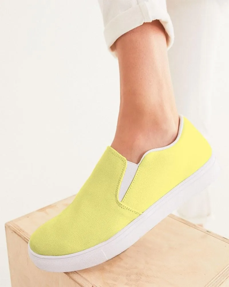 Pastel Yellow Slip-On Canvas Sneakers | Women's | Bright Pastel Yellow | C0M0Y60K0