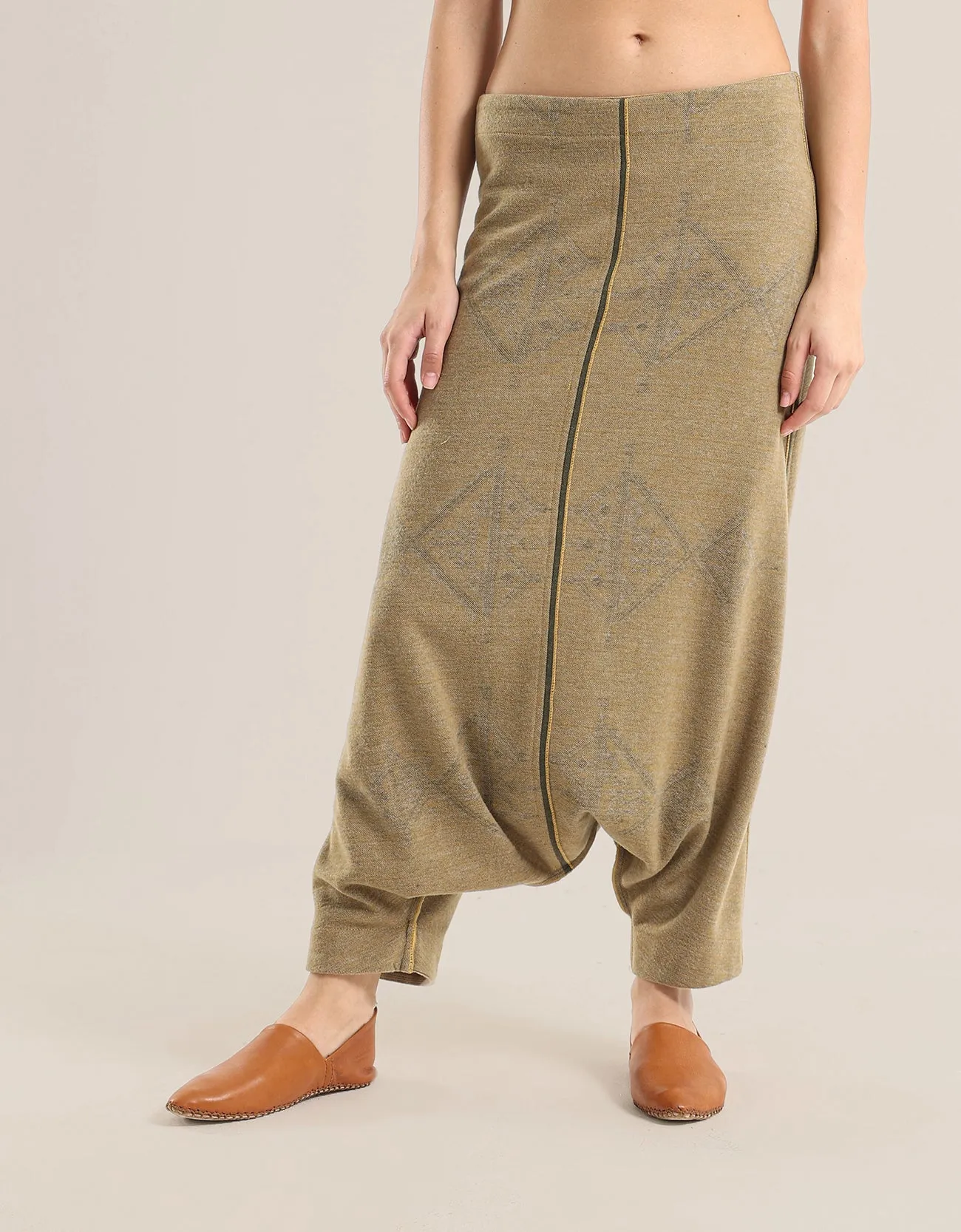 Patterned harem jacquard pants