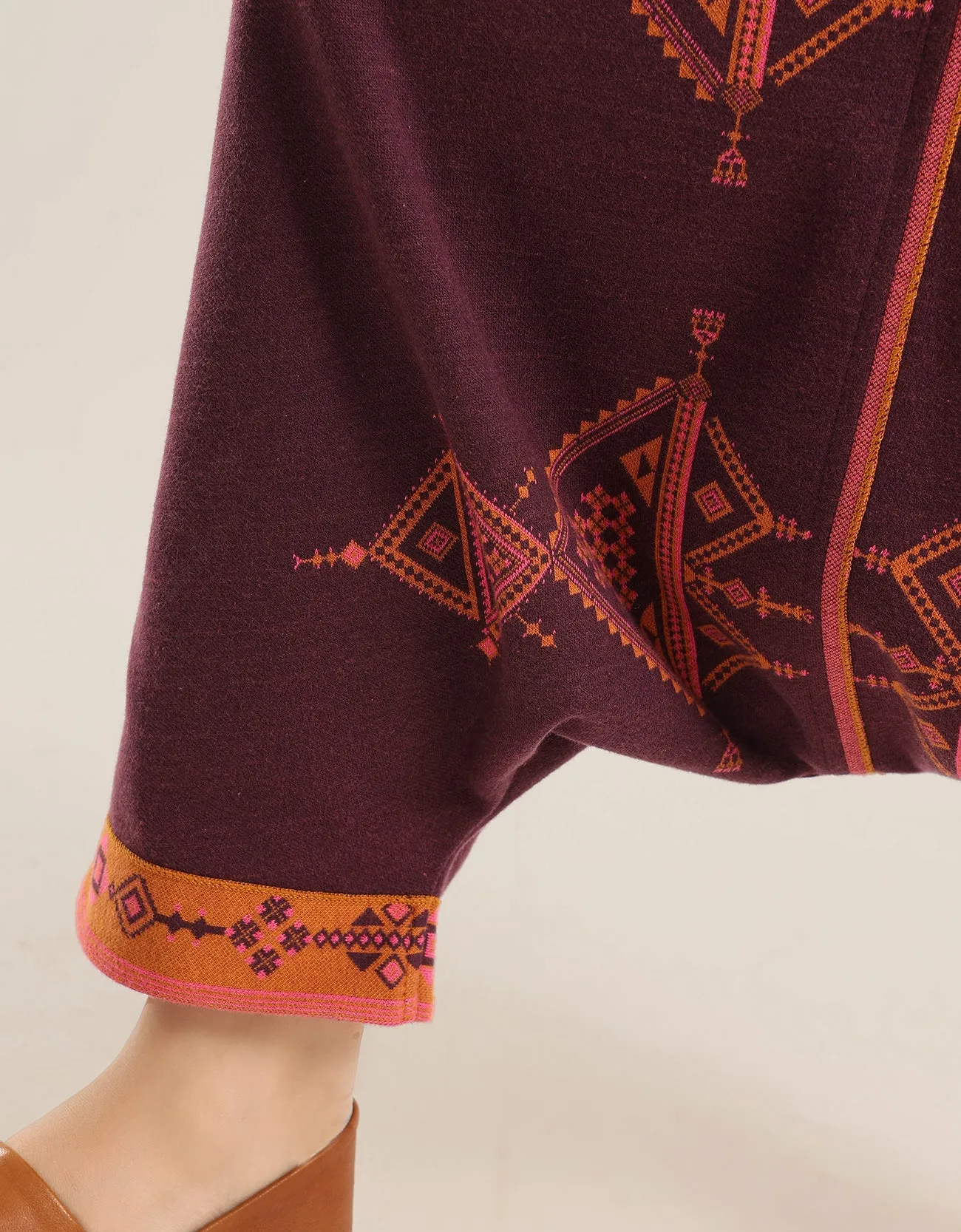 Patterned harem jacquard pants