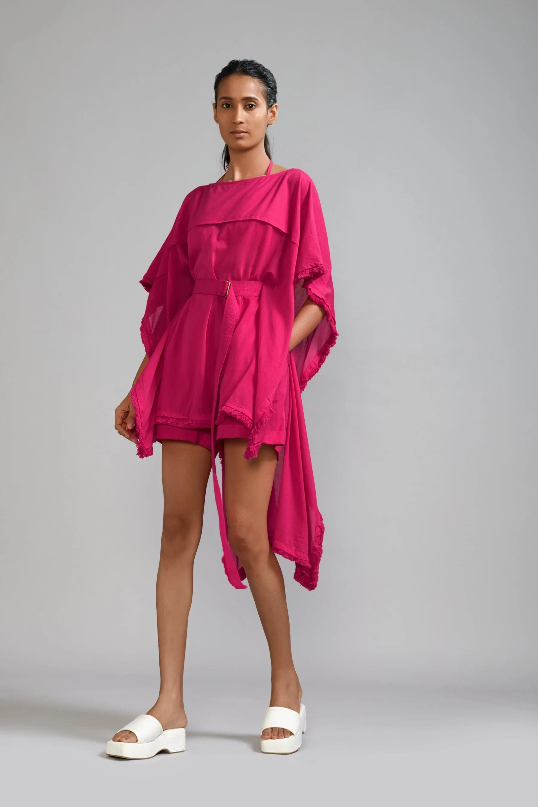 Pink Fringed Kaftan Co-Ords Set (3 PCS)