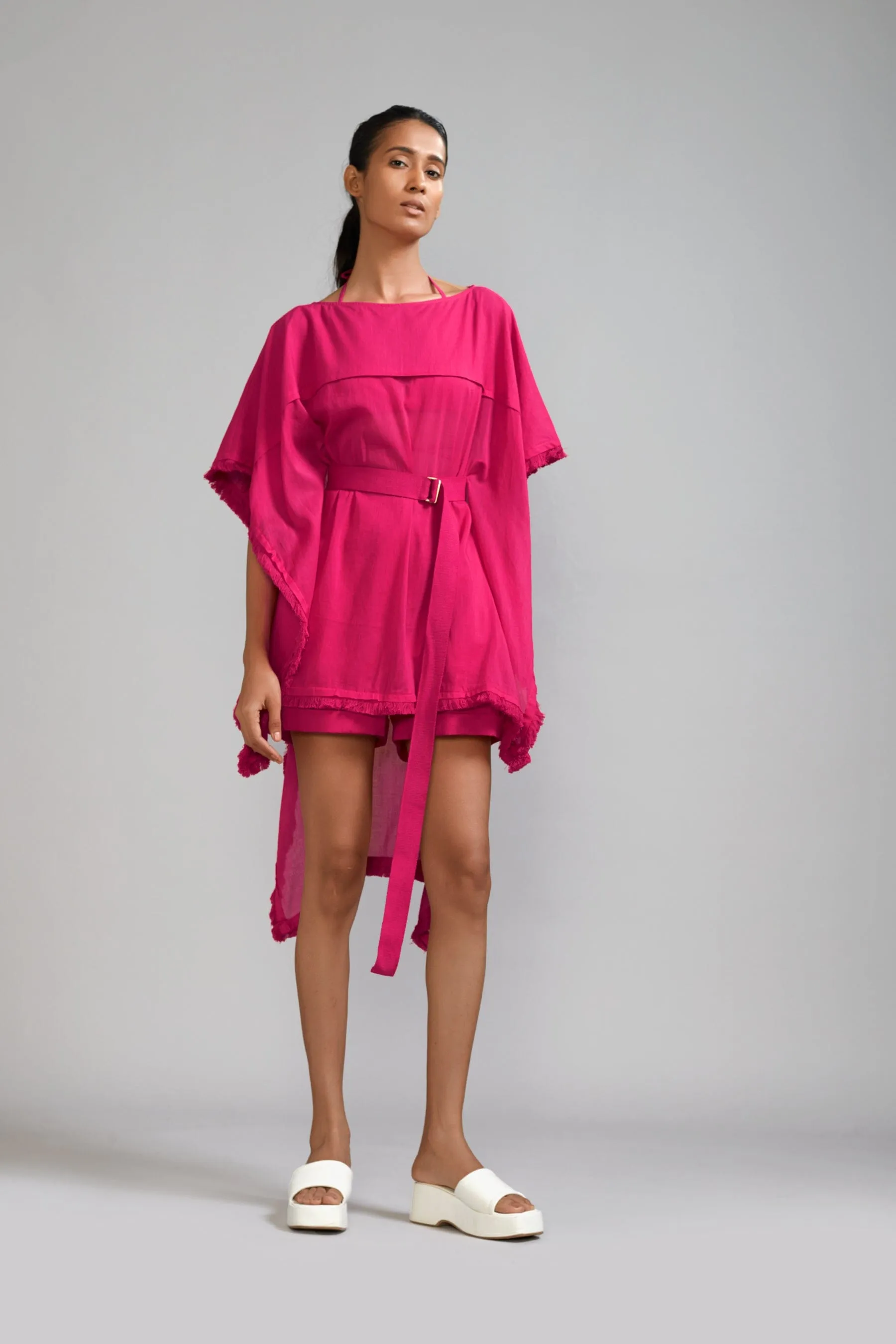 Pink Fringed Kaftan Co-Ords Set (3 PCS)