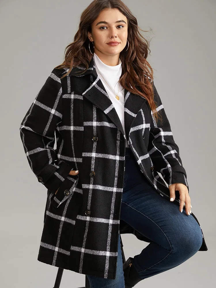 Plaid Double Breasted Belted coat